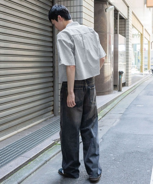 3.3 Field Trip （3.3フィールドトリップ）の「3.3 Field Trip／ショートストライプショートシャツ（シャツ/ブラウス・メンズ・ブラック/ライトブルー・FREE）」の11枚目の写真