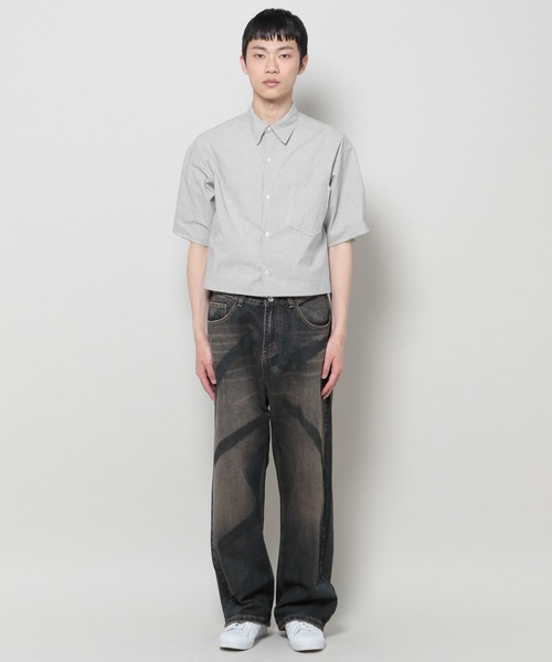 3.3 Field Trip （3.3フィールドトリップ）の「3.3 Field Trip／ショートストライプショートシャツ（シャツ/ブラウス・メンズ・ブラック/ライトブルー・FREE）」の16枚目の写真