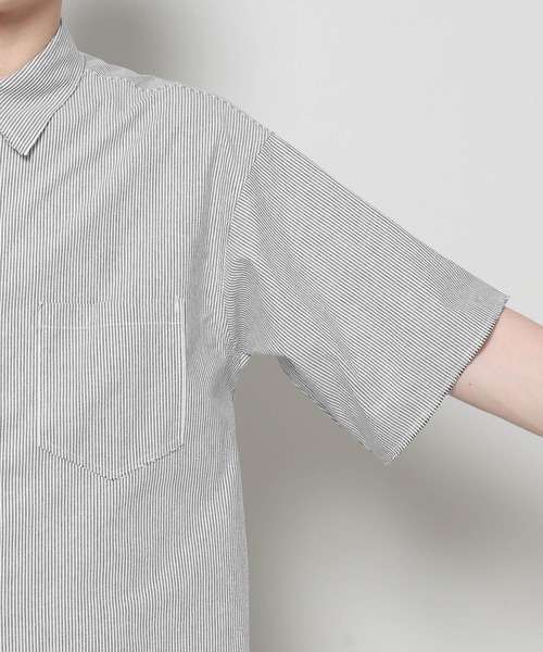 3.3 Field Trip （3.3フィールドトリップ）の「3.3 Field Trip／ショートストライプショートシャツ（シャツ/ブラウス・メンズ・ブラック/ライトブルー・FREE）」の22枚目の写真