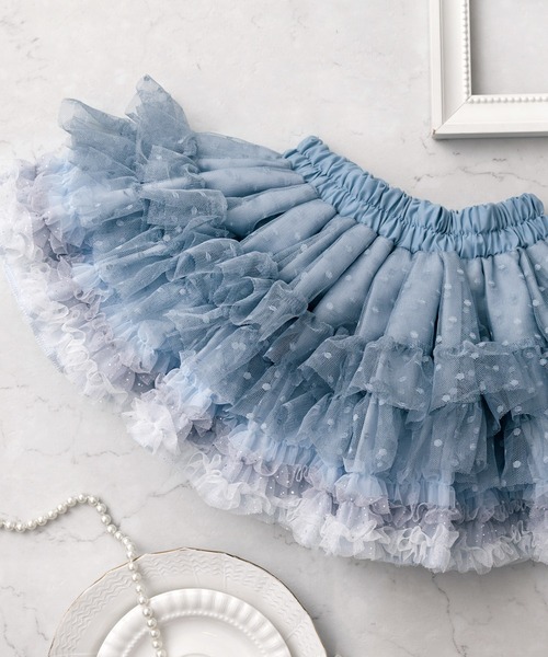 panpantutu（パンパンチュチュ）の「チュチュプリンセス【M/90-110cm】【L/110-130cm】（スカート・キッズ・ネイビー系/ホワイト×シルバー/ベビーピンク/ミント/ブラウン系その他/ボルドー/アクア/スモークピンク/ライトピンク/イエローゴールド/ライトグレー/ダークグリーン/ローズ/パープル系その他/レッド系その他/ネイビー/ブラック/クリアグリーン/プラム/ピンク系その他/オールドローズ系/チェック/ブルー/レッド系その他2/ライラック/桜・LARGE/MEDIUM）」の10枚目の写真