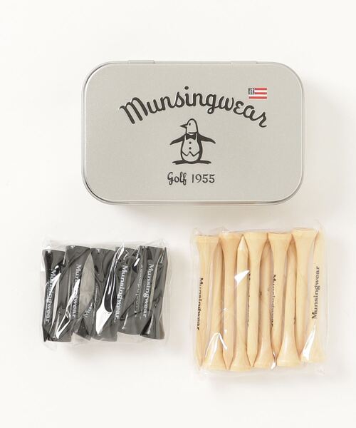 MUNSINGWEAR(マンシングウェア)の「ケース入りティー(ゴルフグッズ・メンズ・ブラック×ベージュ・F)」の1枚目の写真