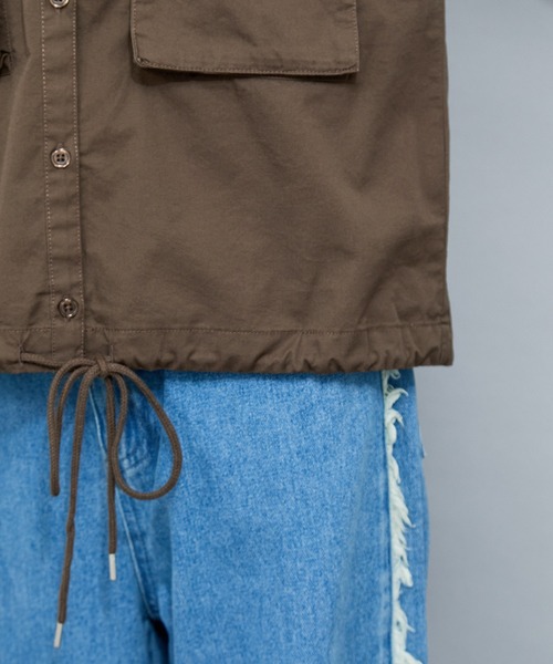 le cercle ADAM ET ROPE'(ルセルクルアダムエロペ)の「裾ドロストノースリーブブラウス(シャツ/ブラウス・レディース・ブラック/ダークブラウン・FREE)」の16枚目の写真
