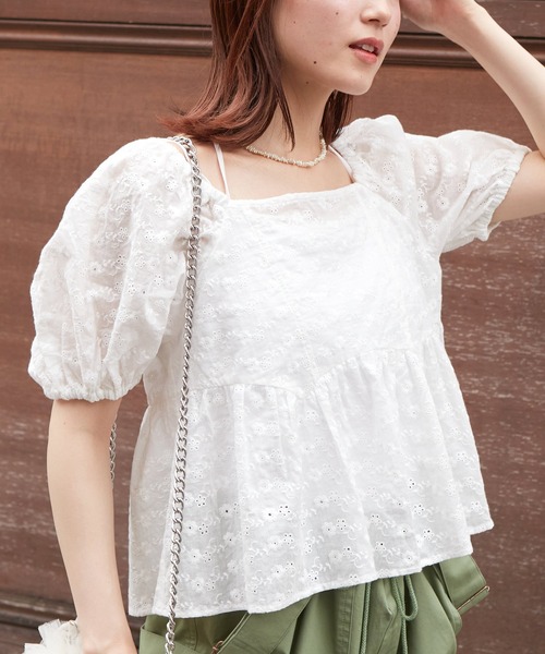 w closet（ダブルクローゼット）の「【2WAY】パフスリーブブラウス