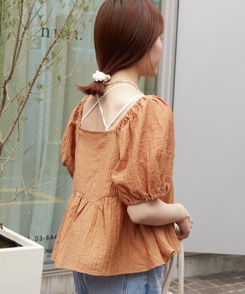 新品alice+olivia 2wayタックパフスリーブ ブラウス トップス スクエアネック パフスリーブ ブラウス(Lady's/レディース)