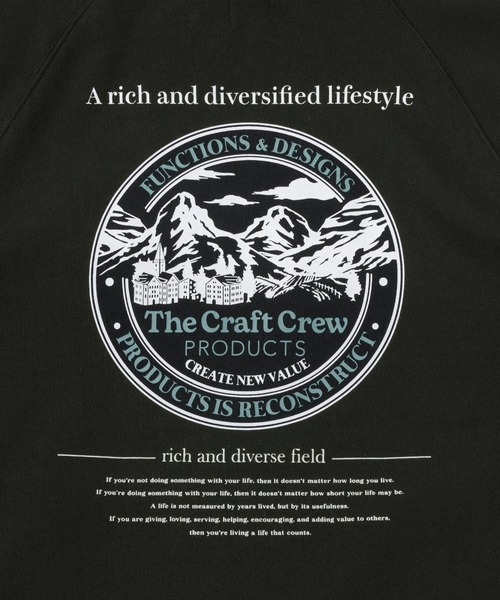 【セール】ヘビーウェイトファンクショナルUSAコットン ビッグシルエット バックプリントラグランスリーブプルオーバーパーカー【THE CRAFT CREW PRODUCTS】（パーカー）｜THE CRAFT CREW PRODUCTS（ザクラフトクループロダクツ）
