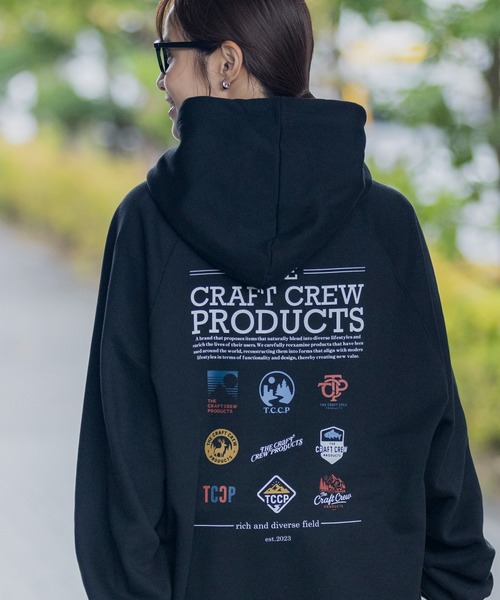 【セール】ヘビーウェイトファンクショナルUSAコットン ビッグシルエット バックプリントラグランスリーブプルオーバーパーカー【THE CRAFT CREW PRODUCTS】（パーカー）｜THE CRAFT CREW PRODUCTS（ザクラフトクループロダクツ）