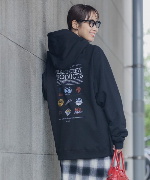 【セール】ヘビーウェイトファンクショナルUSAコットン ビッグシルエット バックプリントラグランスリーブプルオーバーパーカー【THE CRAFT CREW PRODUCTS】（パーカー）｜THE CRAFT CREW PRODUCTS（ザクラフトクループロダクツ）