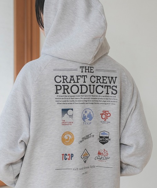 【セール】ヘビーウェイトファンクショナルUSAコットン ビッグシルエット バックプリントラグランスリーブプルオーバーパーカー【THE CRAFT CREW PRODUCTS】（パーカー）｜THE CRAFT CREW PRODUCTS（ザクラフトクループロダクツ）