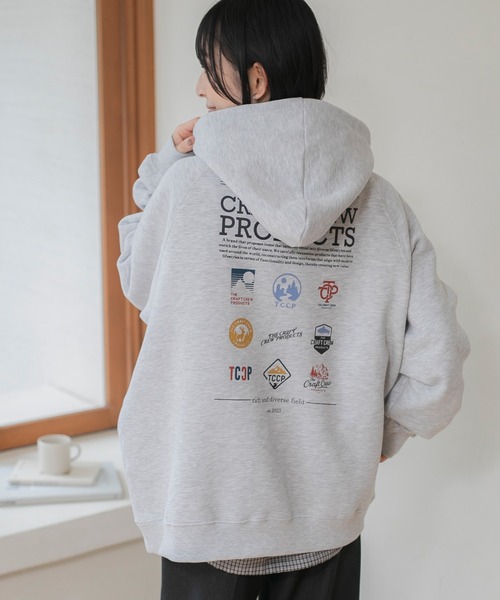 【セール】ヘビーウェイトファンクショナルUSAコットン ビッグシルエット バックプリントラグランスリーブプルオーバーパーカー【THE CRAFT CREW PRODUCTS】（パーカー）｜THE CRAFT CREW PRODUCTS（ザクラフトクループロダクツ）