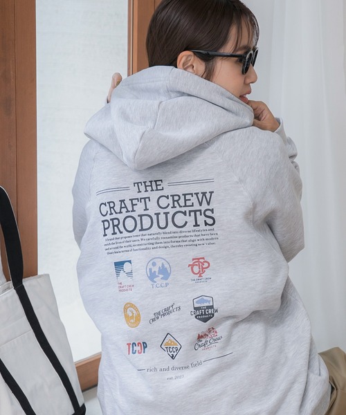 【セール】ヘビーウェイトファンクショナルUSAコットン ビッグシルエット バックプリントラグランスリーブプルオーバーパーカー【THE CRAFT CREW PRODUCTS】（パーカー）｜THE CRAFT CREW PRODUCTS（ザクラフトクループロダクツ）