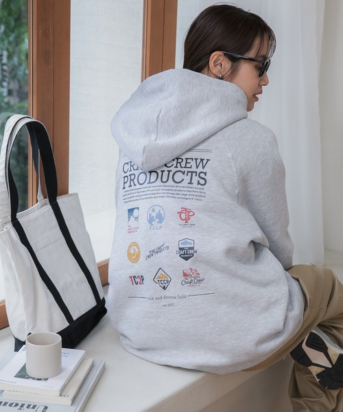 【セール】ヘビーウェイトファンクショナルUSAコットン ビッグシルエット バックプリントラグランスリーブプルオーバーパーカー【THE CRAFT CREW PRODUCTS】（パーカー）｜THE CRAFT CREW PRODUCTS（ザクラフトクループロダクツ）