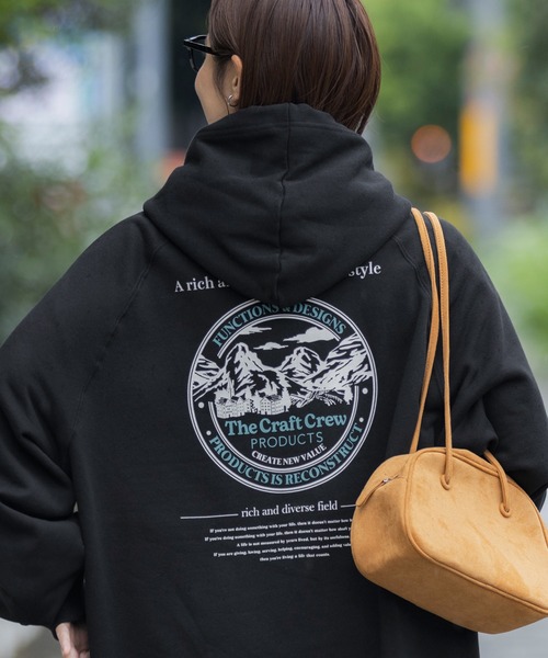 【セール】ヘビーウェイトファンクショナルUSAコットン ビッグシルエット バックプリントラグランスリーブプルオーバーパーカー【THE CRAFT CREW PRODUCTS】（パーカー）｜THE CRAFT CREW PRODUCTS（ザクラフトクループロダクツ）