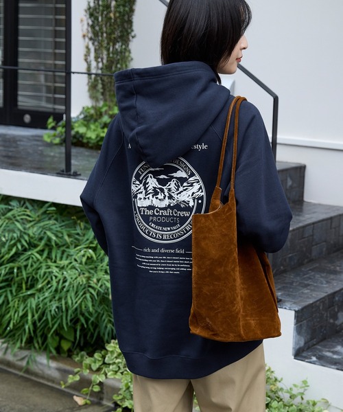 【セール】ヘビーウェイトファンクショナルUSAコットン ビッグシルエット バックプリントラグランスリーブプルオーバーパーカー【THE CRAFT CREW PRODUCTS】（パーカー）｜THE CRAFT CREW PRODUCTS（ザクラフトクループロダクツ）