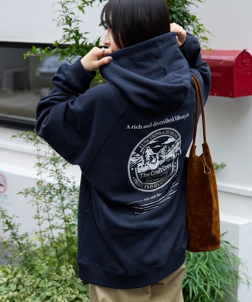 【セール】ヘビーウェイトファンクショナルUSAコットン ビッグシルエット バックプリントラグランスリーブプルオーバーパーカー【THE CRAFT CREW PRODUCTS】（パーカー）｜THE CRAFT CREW PRODUCTS（ザクラフトクループロダクツ）