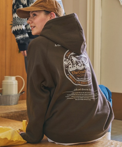 【セール】ヘビーウェイトファンクショナルUSAコットン ビッグシルエット バックプリントラグランスリーブプルオーバーパーカー【THE CRAFT CREW PRODUCTS】（パーカー）｜THE CRAFT CREW PRODUCTS（ザクラフトクループロダクツ）