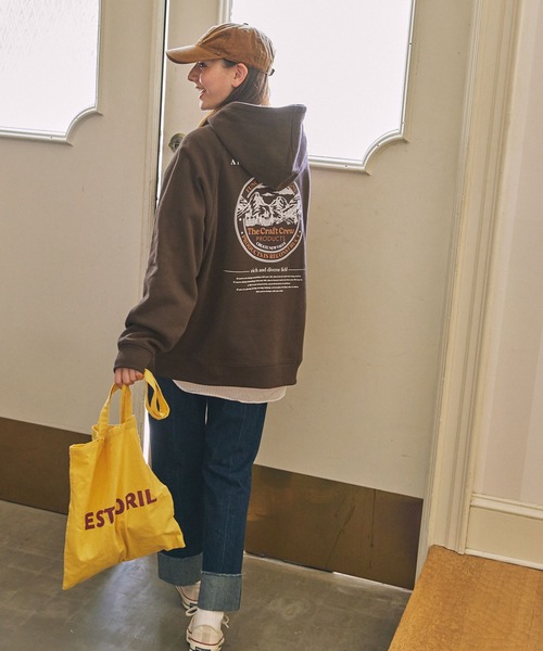 【セール】ヘビーウェイトファンクショナルUSAコットン ビッグシルエット バックプリントラグランスリーブプルオーバーパーカー【THE CRAFT CREW PRODUCTS】（パーカー）｜THE CRAFT CREW PRODUCTS（ザクラフトクループロダクツ）