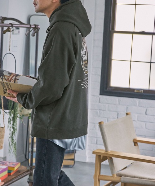 【セール】ヘビーウェイトファンクショナルUSAコットン ビッグシルエット バックプリントラグランスリーブプルオーバーパーカー【THE CRAFT CREW PRODUCTS】（パーカー）｜THE CRAFT CREW PRODUCTS（ザクラフトクループロダクツ）