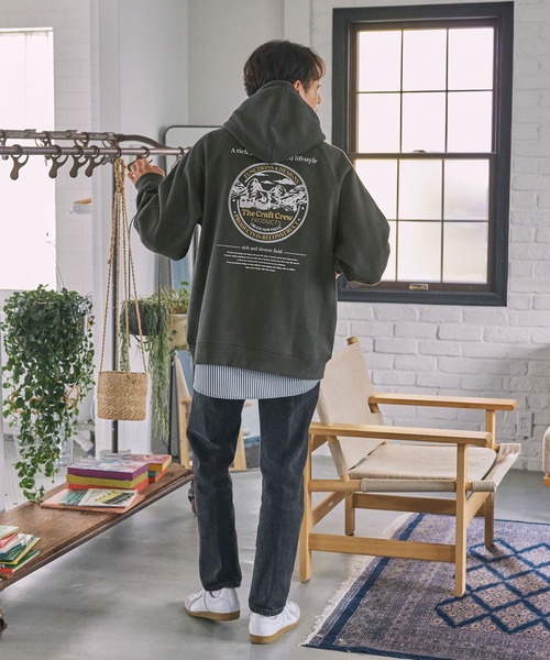 【セール】ヘビーウェイトファンクショナルUSAコットン ビッグシルエット バックプリントラグランスリーブプルオーバーパーカー【THE CRAFT CREW PRODUCTS】（パーカー）｜THE CRAFT CREW PRODUCTS（ザクラフトクループロダクツ）