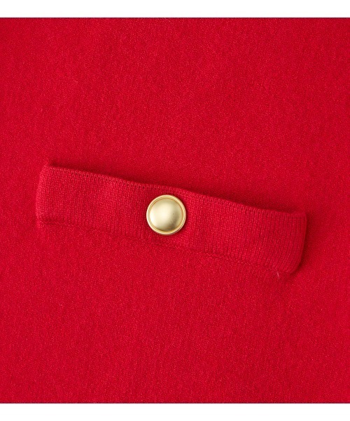 RANAN（ラナン）の「ゴールド調ボタンニットカーデ（カーディガン/ボレロ・レディース・アイボリー/ブラック/グレー/レッド/ホワイト×ブラック/ブラウン/ネイビー/ピンクベージュ/チャコール/ベージュ・L/M/LL）」の11枚目の写真