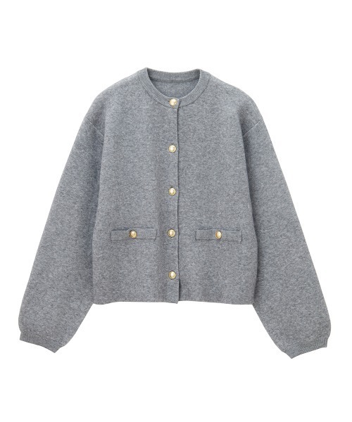 RANAN（ラナン）の「ゴールド調ボタンニットカーデ（カーディガン/ボレロ・レディース・アイボリー/ブラック/グレー/レッド/ホワイト×ブラック/ブラウン/ネイビー/ピンクベージュ/チャコール/ベージュ・L/M/LL）」の14枚目の写真