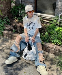XU（エックスユー）の「【Never mind the XU】damage denim pants / 【ネバーマインド ザ エックスユー】ダメージデニムパンツ（デニムパンツ）」