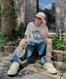 XU（エックスユー）の「【Never mind the XU】damage denim pants / 【ネバーマインド ザ エックスユー】ダメージデニムパンツ（デニムパンツ）」