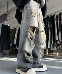 XU（エックスユー）の「【Never mind the XU】damage denim pants / 【ネバーマインド ザ エックスユー】ダメージデニムパンツ（デニムパンツ）」