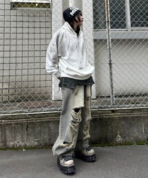 XU（エックスユー）の「【Never mind the XU】damage denim pants / 【ネバーマインド ザ エックスユー】ダメージデニムパンツ（デニムパンツ）」