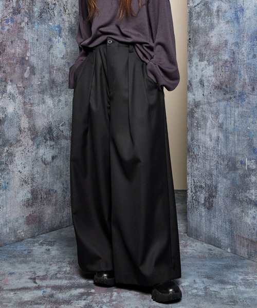 パンツ Chambray Washable Wool Baggy Wide Pants 4 Colors Chambray Washable Wool Baggy Wide Pants