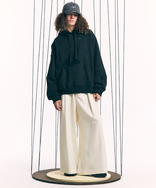 パンツ 4 Colors Chambray Wool Baggy Wide Pants 4 Colors Chambray Washable Wool Baggy Wide Pants