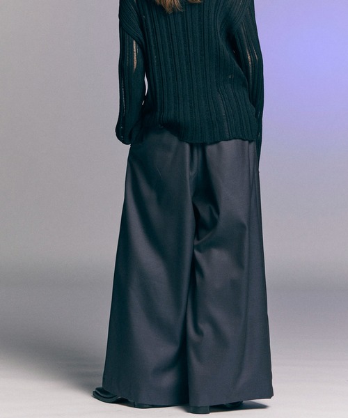 MAISON SPECIAL(メゾンスペシャル)の「《UNISEX》4 Colors Chambray Washable Wool Baggy Wide Pants/4色シャンブレーウォッシャブルウールバギーワイドパンツ 【MAISON SPECIAL/メゾンスペシャル】(スラックス・メンズ・ホワイト/ブラック/ブルー/チャコールグレー/グレー・2/1/0)」の19枚目の写真