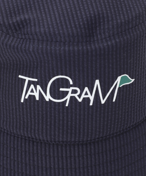 TANGRAM（タングラム）の「TANGRAM × EDIFICE GOLF  別注 シアサッカーバケットハット（ハット・メンズ・ネイビー/ホワイト・FREE）」の6枚目の写真