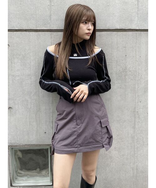 MURUA（ムルーア）の「2WAYカーゴスカート（スカート・レディース・ブラック/カーキ/グレー・1/2）」の21枚目の写真