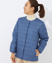 ノーカラージャケット（ブルー・ネイビー/青色系）ファッション通販