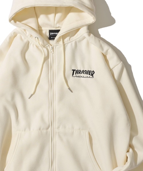 セール】【THRASHER / スラッシャー】裏起毛ワンポイント刺繍ジップ