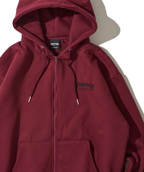 THRASHER（スラッシャー）の「【THRASHER / スラッシャー】裏起毛ワンポイント刺繍ジップアップパーカー（パーカー・メンズ・ブラック/ホワイト/ライトグレー/グリーン/ネイビー/ワインレッド/アイボリー/ブラウン・MEDIUM/LARGE/X-LARGE）」の8枚目の写真