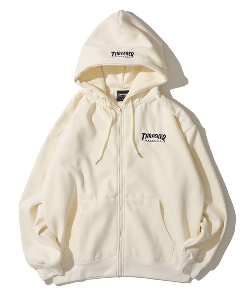 THRASHER（スラッシャー）の「【THRASHER / スラッシャー】裏起毛ワンポイント刺繍ジップアップパーカー（パーカー・メンズ・ブラック/ホワイト/ライトグレー/グリーン/ネイビー/ワインレッド/アイボリー/ブラウン・MEDIUM/LARGE/X-LARGE）」の19枚目の写真