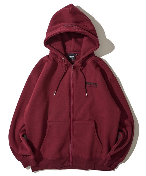 セール】【THRASHER / スラッシャー】裏起毛ワンポイント刺繍ジップ