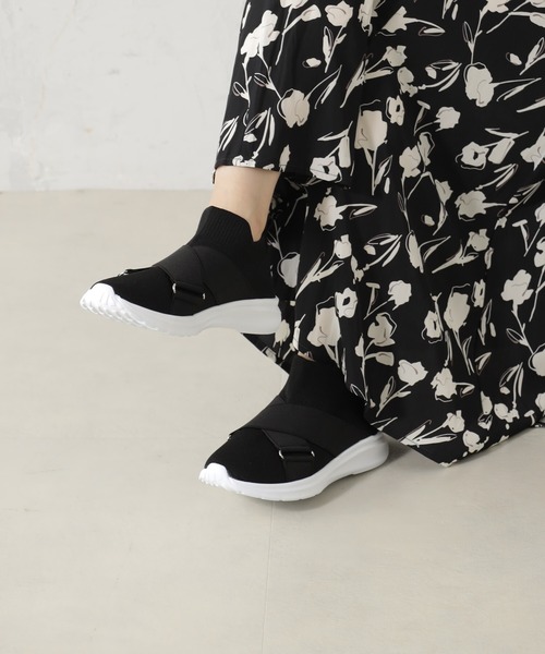 FOUND GOOD(ファウンドグッド)の「ニットスニーカー(スニーカー・レディース・アイボリー/ブラック/グレー系2/ブラウン系5・XL/L/M/S)」の2枚目の写真