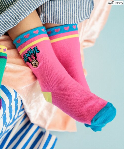 Disney（ディズニー）の「ディズニーキャラクター　POPソックス（ソックス/靴下・キッズ・グリーン/ピンク・15 /18/21）」の2枚目の写真