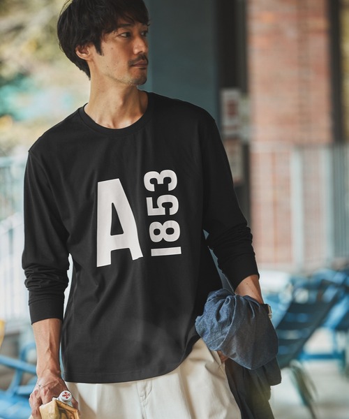 AIGLE（エーグル）の「【EC限定】ヘビーウェイト オーバーサイズ  ビッグロゴロンT / 長袖Tシャツ（Tシャツ/カットソー・メンズ・ホワイト/ダークグリーン/ブラック・L/S/M/XL/XS/XXS）」の2枚目の写真