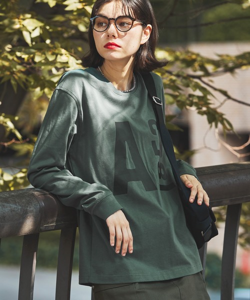 AIGLE（エーグル）の「【EC限定】ヘビーウェイト オーバーサイズ  ビッグロゴロンT / 長袖Tシャツ（Tシャツ/カットソー・メンズ・ホワイト/ダークグリーン/ブラック・L/S/M/XL/XS/XXS）」の13枚目の写真