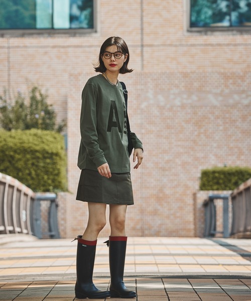 AIGLE（エーグル）の「【EC限定】ヘビーウェイト オーバーサイズ  ビッグロゴロンT / 長袖Tシャツ（Tシャツ/カットソー・メンズ・ホワイト/ダークグリーン/ブラック・L/S/M/XL/XS/XXS）」の11枚目の写真