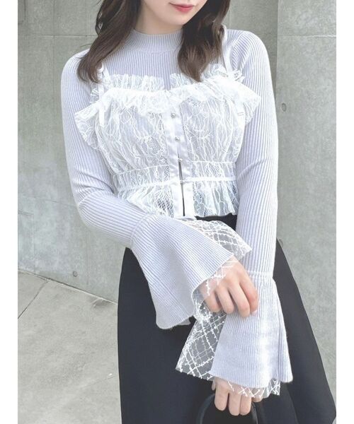 dazzlin（ダズリン）の「2wayチュールビスチェ（キャミソール・レディース・ブラック/オフホワイト/グレー/ピンク/ベージュ・FREE）」の2枚目の写真