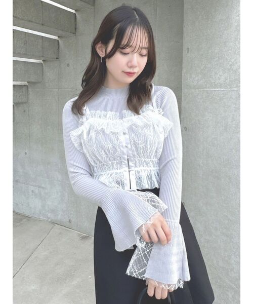 dazzlin（ダズリン）の「2wayチュールビスチェ（キャミソール・レディース・ブラック/オフホワイト/グレー/ピンク/ベージュ・FREE）」の12枚目の写真