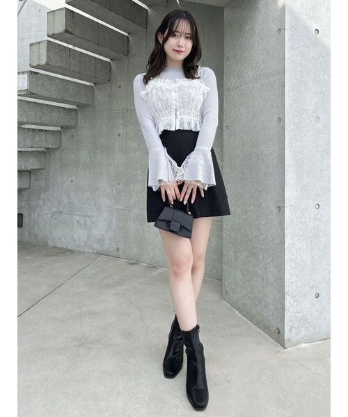 dazzlin（ダズリン）の「2wayチュールビスチェ（キャミソール・レディース・ブラック/オフホワイト/グレー/ピンク/ベージュ・FREE）」の8枚目の写真