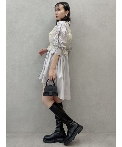 dazzlin（ダズリン）の「2wayチュールビスチェ（キャミソール・レディース・ブラック/オフホワイト/グレー/ピンク/ベージュ・FREE）」の21枚目の写真