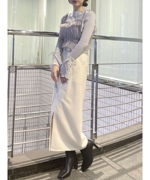 dazzlin（ダズリン）の「2wayチュールビスチェ（キャミソール・レディース・ブラック/オフホワイト/グレー/ピンク/ベージュ・FREE）」の13枚目の写真