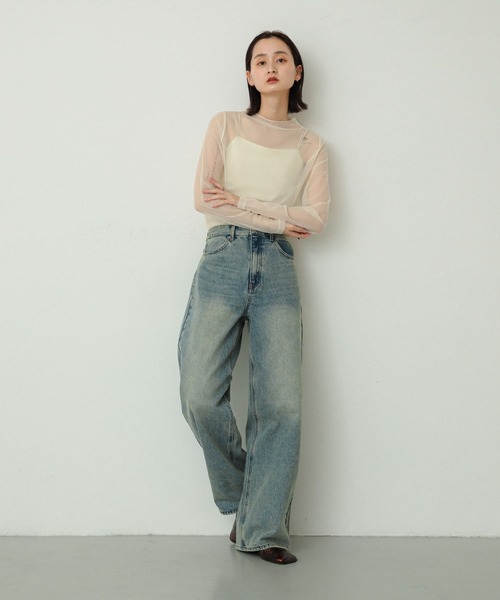 SENSE OF PLACE by URBAN RESEARCH（センスオブプレイスバイアーバンリサーチ）の「タトゥープリントシアートップ（Tシャツ/カットソー・レディース・アイボリー/ネイビー/ブラウン・ONE）」の6枚目の写真