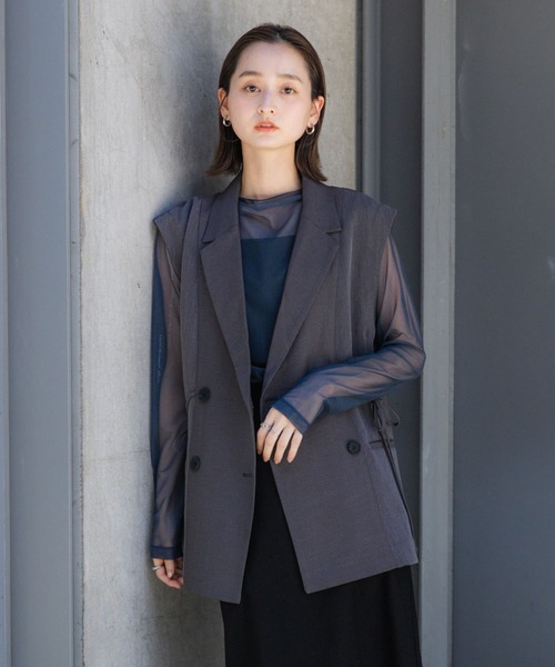 SENSE OF PLACE by URBAN RESEARCH（センスオブプレイスバイアーバンリサーチ）の「タトゥープリントシアートップ（Tシャツ/カットソー・レディース・アイボリー/ネイビー/ブラウン・ONE）」の19枚目の写真